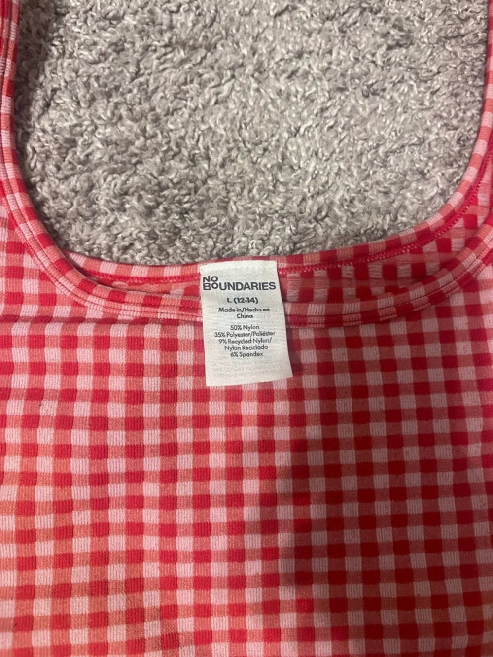 Red Gingham Bike Shorts Set - Crop Top & Shorts - Picture 2 of 7